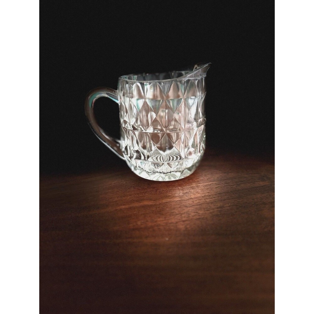 Vtg. Jeannette Glass Co. "Windsor Diamond" Clear Pitcher